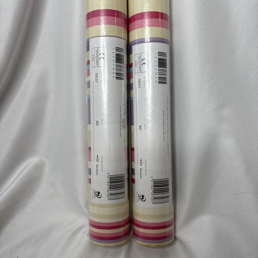 2 Harlequin Wallpaper Pattern 70537 Pastel Striped L 10.05m W 52cm Area‎ 5.226m2